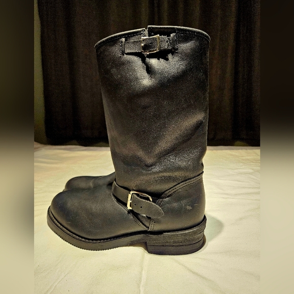 Double H Black Leather Men's Engineer/Motorcycle Boots Size 8.5 D - Picture 2 of 9